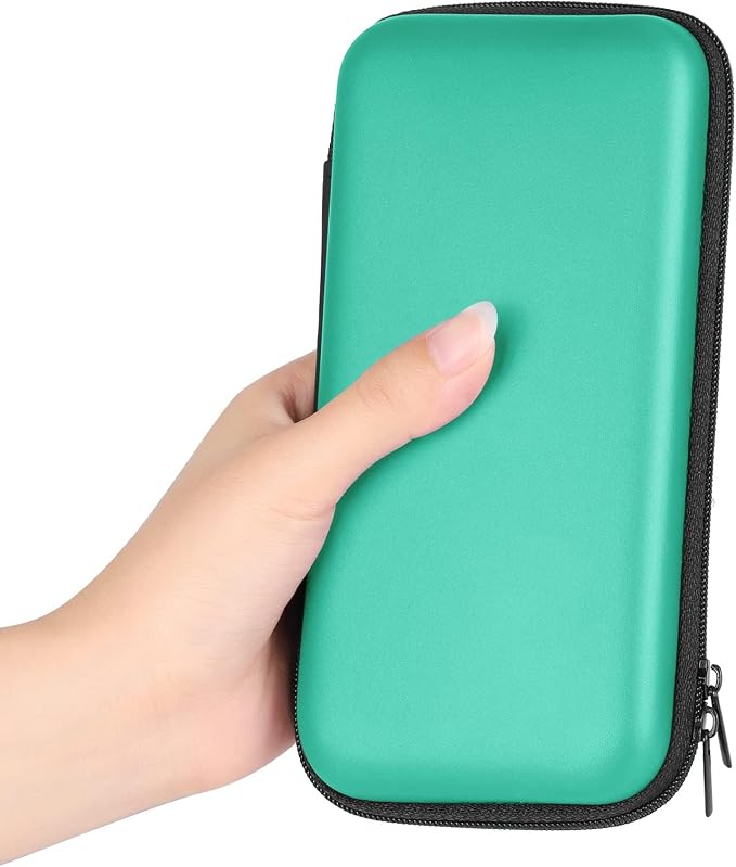 iMangoo Travel Essential Electronics Organizer Pouch Charger Case, Shockproof Dual Zipper Power Bank Cables Tech Accessories Purse, Men & Women Travel Must Have Storage Bag, 6.5x3.2x1 inch Mint