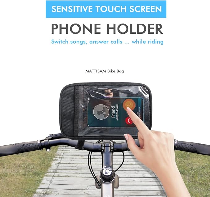 Bike Handlebar Bag - Front Basket with Bike Phone Mount, Bicycle Cooler Pouch Pack for Kids Girls Boys Men Women