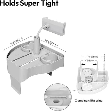 POOLCOMFT Hot Tub Table Tray with Adjustable Phone Holder, 2 Cup Holders, Hot Tub Accessories, Perfect for Outdoor Inflatable Hot Tub & Pool, Unique Gifts for Women, Mom(Scented Candle & Card)
