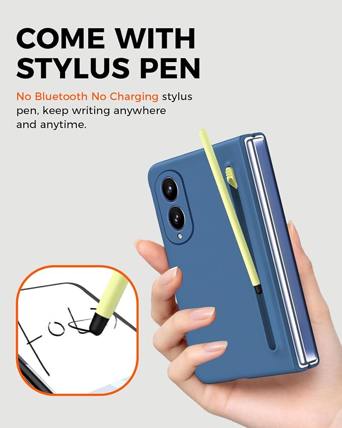 NINKI Stylus Pen for Samsung Galaxy Fold 8 Case with Built-in Screen Protector,Stylus Pen Holder Heavy Duty Rugged Dustproof Pen Storage Matte Case for Galaxy Fold 8 SkyBlue