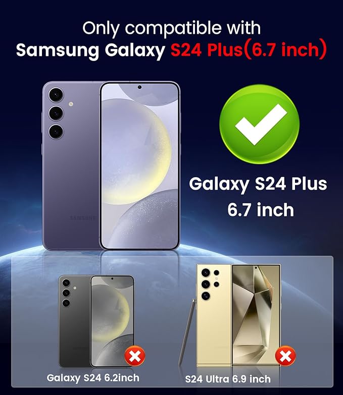 Magnetic for Samsung Galaxy S24 Plus Case [Compatible with MagSafe][Built-in Camera Lens Protector] Slim Soft Silicone Bumper Shockproof Metallic Luster Phone Case (Gold)