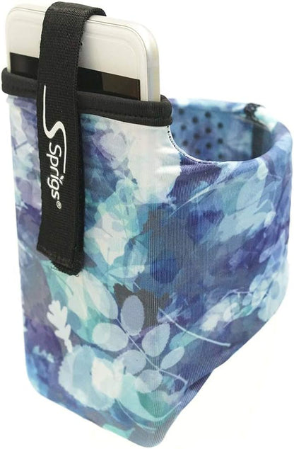 Sprigs Phone Armband Sleeve for iPhone 14, 13, 12, 11, X Galaxy Z, S22, S21, S20 Google Pixel 7, 6, 5. The Lightest & Most Comfortable Running Armband, Stretches to Fit All Phones with Case for Women & Men