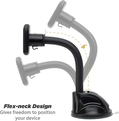 Scosche MAGWDMB MagicMount Flex Neck Suction Cup Car Phone Mount for Dashboard/Windshield, 360° Adjustable Magnetic Head, Universal Cell Phone Holder Compatible with iPhone, Samsung & All Devices
