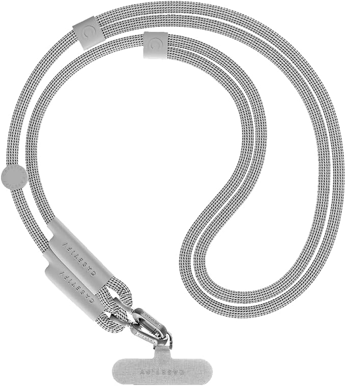 CASETiFY 8mm Rope Cross Body Strap with Card - Heather Grey