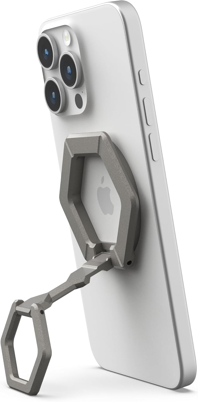 URBAN ARMOR GEAR UAG Magnetic Phone Ring Stand Compatible with MagSafe Magnet, Removable Metal Finger Ring Grip & 360 Rotation Adjustable Kickstand for iPhone 17, Galaxy S26, Titanium