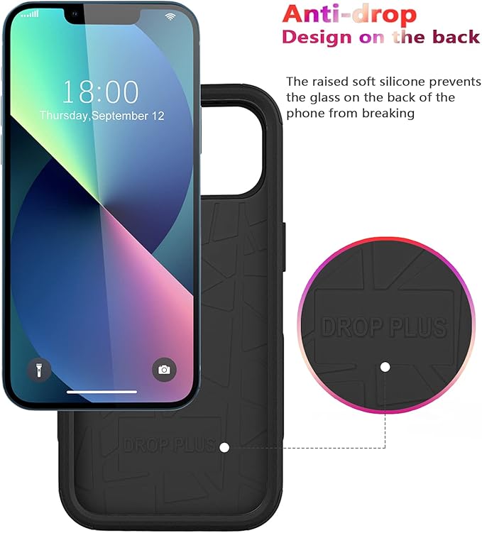 Diverbox for iPhone 13 Case [Shockproof] [Dropproof] [Dust-Proof],Heavy Duty Protection Phone Case Cover for Apple iPhone 13 (Black)