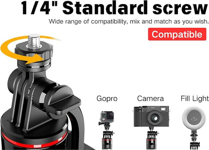 Selfie Stick Tripod, 52 Inch Extendable Travel Phone Tripod, FORGERAY C13 Bluetooth Remote Tripod with Umbrella Base for iPhone Android Vlog Selfie Recording