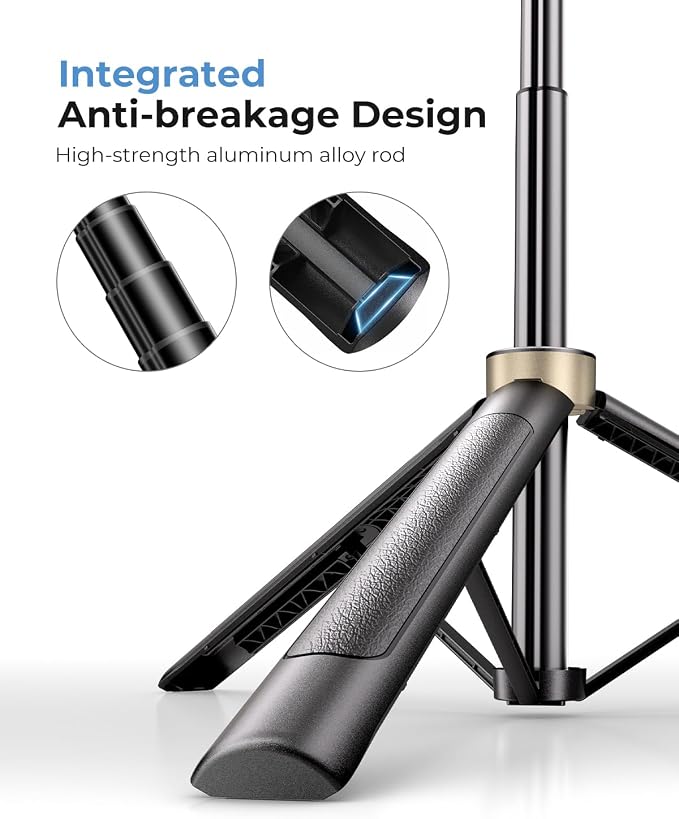 72" Phone Tripod, Tripod for iPhone with Wireless Remote Control, Portable Selfie Stick for iPhone, Live Streaming, Video Recording, Compatible with Cell Phones, Cameras