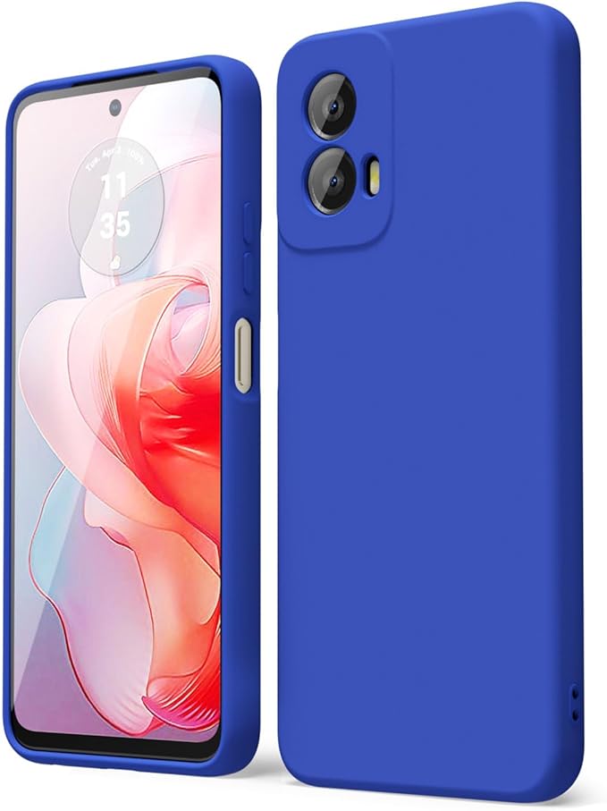 oakxco for Motorola Moto G Power 5G 2024 Phone Case Liquid Silicone, Thin Slim Soft Rubber Gel TPU Plain Simple Cover for Women Girl Cute, Matte Solid Color, Royal Blue