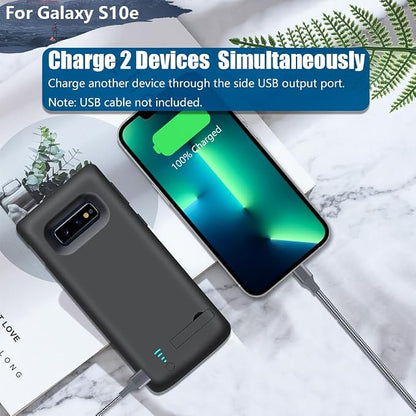 [Upgraded Battery Case for Samsung Galaxy S10e, 5000mAh Rechargeable Extended Battery Charging Charger Case, Add 1.2X Extra Juice (5.8 inch for Galaxy S10e) Black