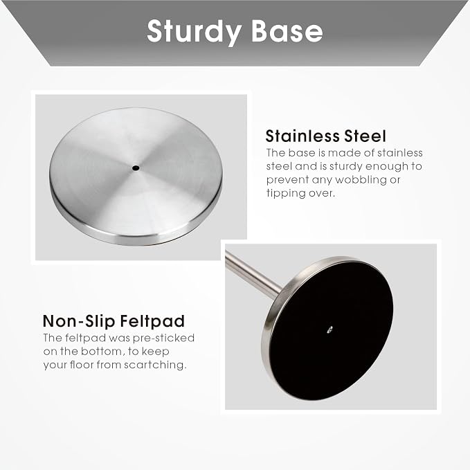 Standing Toilet Paper Holder, TP Holder with Practical Tray On Top for Phone, No Drill No Damage to Wall, Stainless Steel (Brushed Nickel)