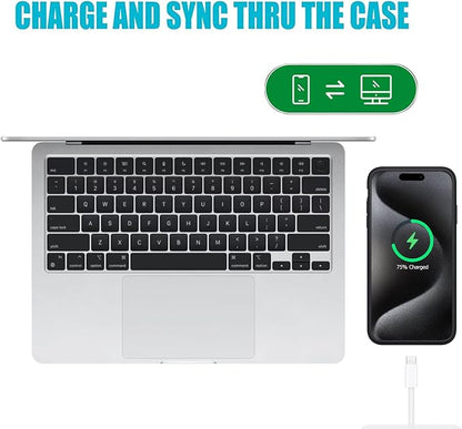 Battery Case for iPhone 15 Pro Max, 12000mAh High-Capacity Protective Rechargeable Extended Charger Cover Compatible with iPhone 15 Pro Max (6.7 inch) Wireless Charging Case Support Carplay - Black