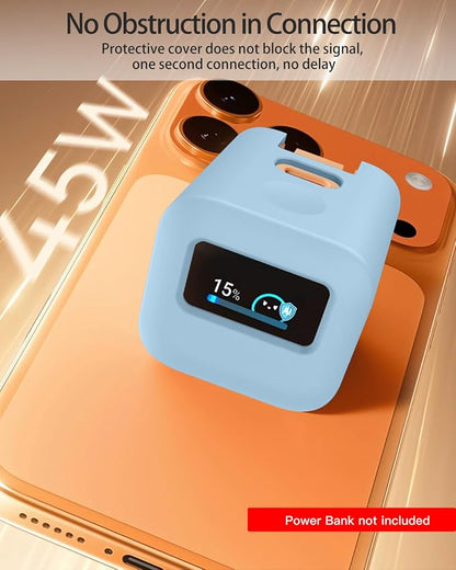 Silicone Case for Anker Nano 45W Type C Charger,Soft Silicone Protective Cover for USB C Charger Block,Shockproof,Fall-Resistant,Blue