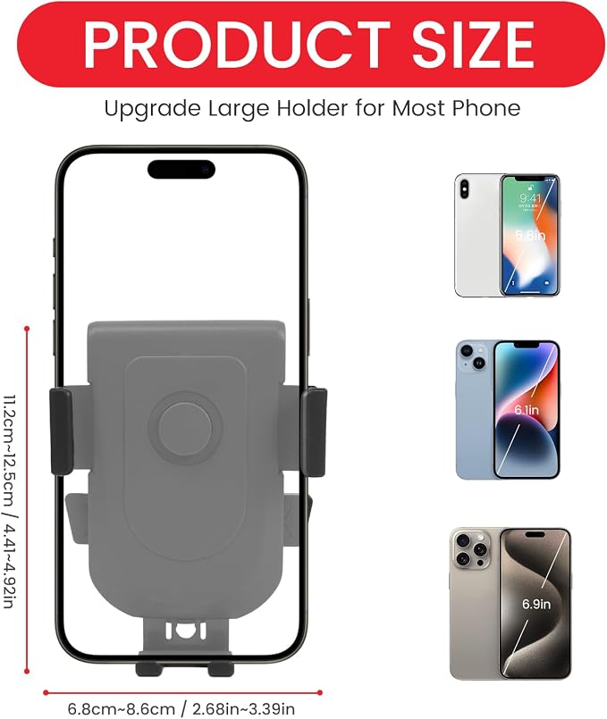 Baby Stroller Phone Holder, Bike Phone Holder, Shopping Cart, Motorcycle Phone Mount, Golf Cart, Push Cart, Treadmill, Universal- iPhone, Cell Phone Clamp (Black)