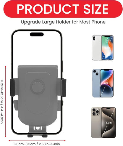 Baby Stroller Phone Holder, Bike Phone Holder, Shopping Cart, Motorcycle Phone Mount, Golf Cart, Push Cart, Treadmill, Universal- iPhone, Cell Phone Clamp (Black)