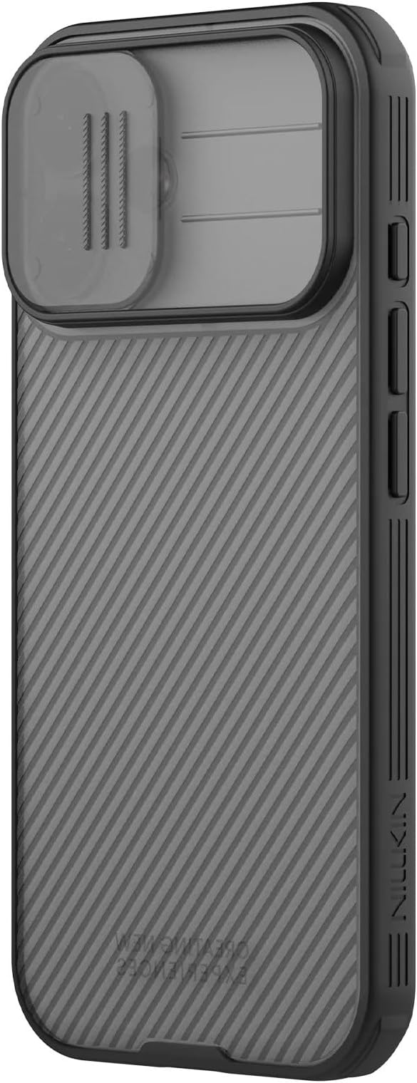 Nillkin for iPhone 17 Case with Slide Camera Cover, Thin Slim Fit, Shockproof Protective, Protector Privacy, Phone Case iPhone 17 Camera Lens Protector 6.3 inch, Transparent Black