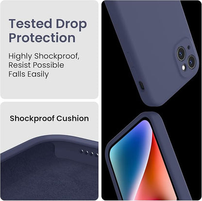 FireNova Designed for iPhone 13 Case, Silicone Upgraded [Camera Protection] Phone Case, Soft Anti-Scratch Microfiber Lining Inside, 6.1 inch, Navy Blue