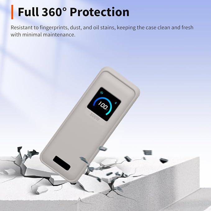 Case for Anker Prime Power Bank(26250mAh 300W)– Soft Silicone Protective Cover Compatible with Prime Power Bank(26250mAh 300W),Shockproof Anti-Scratch Slim Fit Case,Gray