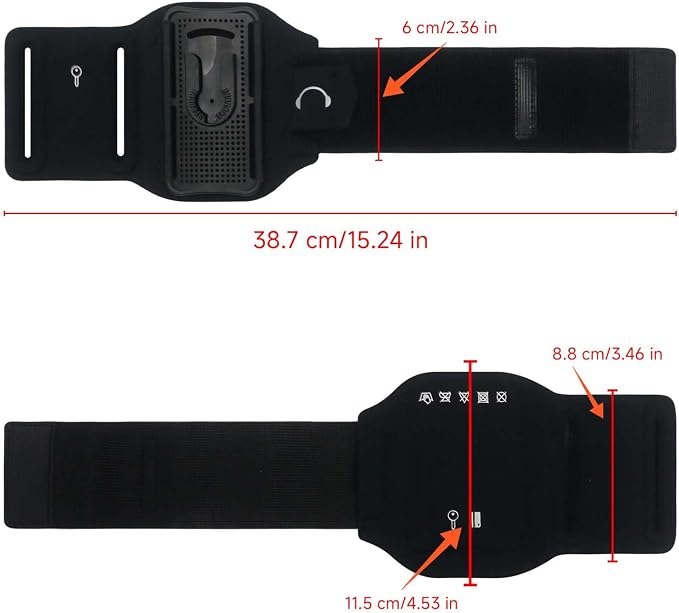 Wristband Phone Holder for Running, 360°Rotation & Detachable Sports Armband with Key Holder for iPhone 16/15/14/13/12/Pro/Pro Max/XS/XR/X/8/7/6/Plus, Fits 4.5-7 Inch Smartphones (Green)
