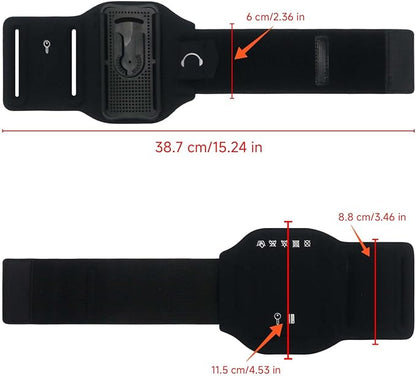 Wristband Phone Holder for Running, 360°Rotation & Detachable Sports Armband with Key Holder for iPhone 16/15/14/13/12/Pro/Pro Max/XS/XR/X/8/7/6/Plus, Fits 4.5-7 Inch Smartphones (Green)