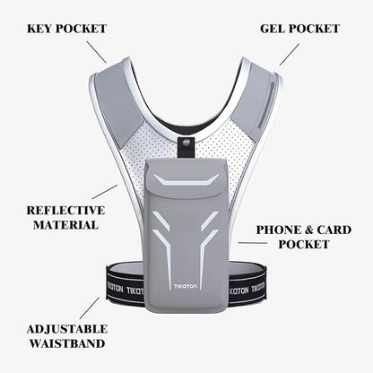 Tikaton Running Vest with Adjustable Waistband & Smart Materials