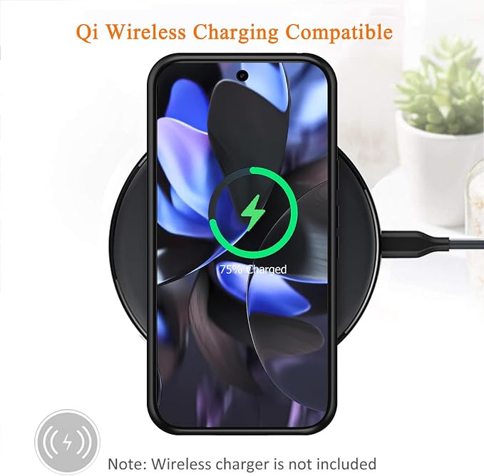 Battery Case for Google Pixel 9/9 Pro, 10000mAh Rechargeable Portable Charging Case with Wireless Charging Compatible for Google Pixel 9/9 Pro (6.3 inch) Extended Battery Pack Charger Cover (Black)