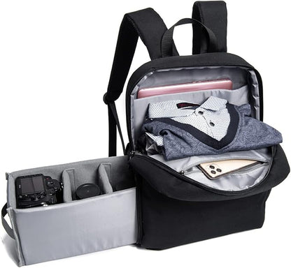 CADeN Camera Backpack Bag with 15.6 Inches Laptop Compartment and Tripod Holders, Waterproof Camera Case for DSLR/SLR Mirrorless Camera Large Capacity, Camera Case Compatible for Canon Sony Nikon