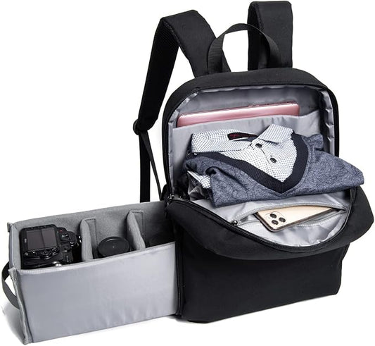 CADeN Camera Backpack Bag with 15.6 Inches Laptop Compartment and Tripod Holders, Waterproof Camera Case for DSLR/SLR Mirrorless Camera Large Capacity, Camera Case Compatible for Canon Sony Nikon
