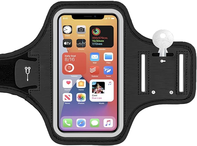 Waterproof Cell Phone Armband, 6.8 Inch x 3.2 Inch Enlarge Phone Bag Phone for Running, Footing, Sports and Mountaineering (Black)