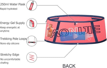 AONIJIE Lovtour Running Belt Waist Pack, Flip Waist Belt,with 250ml Soft Water Bottle Free and Lightweight for Marathon Climbing Jogging Cycling Workout Fitness Mobile Phone Holder
