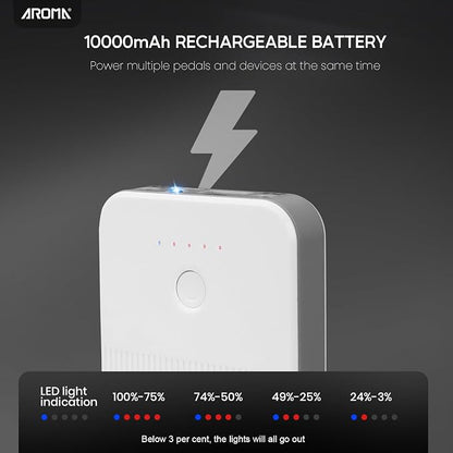 AROMA Guitar Pedal Battery Power Bank Supply Rechargeable with Built-in 10000mAh for 9V Effect Pedal and More Devices