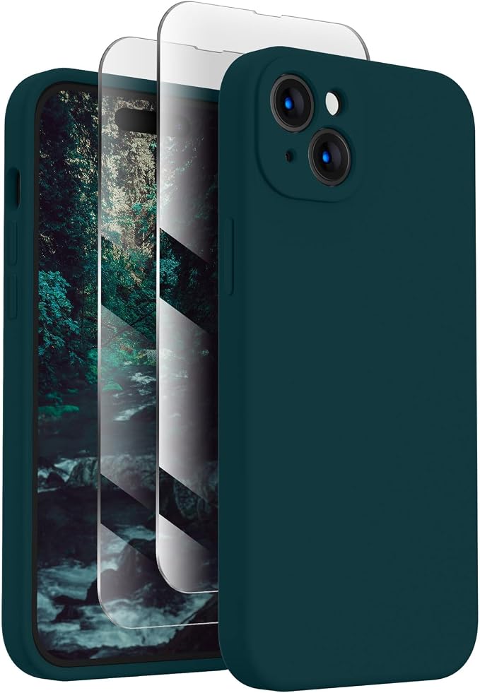FireNova Designed for iPhone 15 Case, Silicone Upgraded [Camera Protection] Phone Case, Soft Anti-Scratch Microfiber Lining Inside, 6.1 inch, Teal