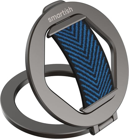Smartish® MagSafe Grip Kickstand - Quickstand - Magnetic Cell Phone Finger Loop Grip - [Dual-Sided Magnets] Ring Holder Mount w/MagSafe Adapter Kit for Apple iPhone Accessories - Blues on The Green