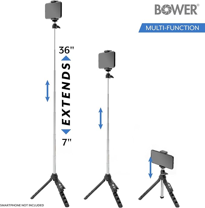 Bower Multipod 6-in-1 Tripod Selfie Stick with Remote Shutter for Smartphones