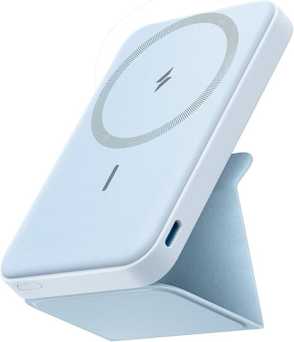 Anker 622 Magnetic Battery (MagGo), 5,000mAh Foldable Magnetic Wireless Portable Charger with Stand and USB-C Port (On the Side), Magsafe-Compatible for iPhone 16/15/14/13 Series