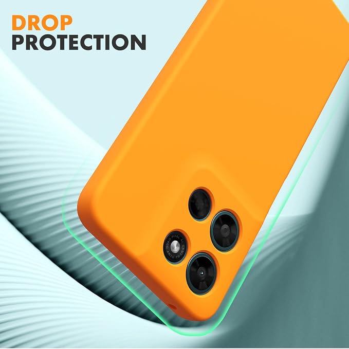 for Motorola Moto G Power (2026) Case, 2 Pack Tempered Glass Screen Protectors, Soft TPU Silicone Shockproof Gel Cover-Orange