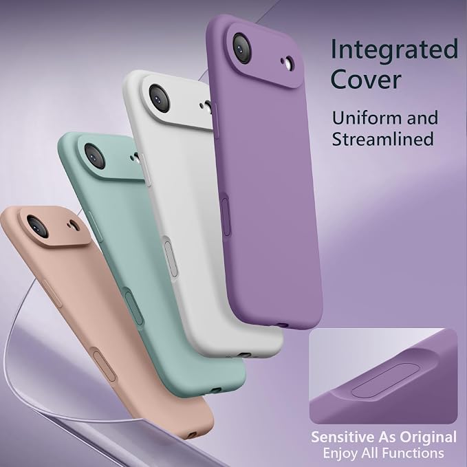 FireNova Magnetic for iPhone Air Case, Compatible with MagSafe, [Integrated Silicone Camera Control Button] [Camera Protection] Microfiber Lining Phone Case for iPhone 17 Air, 6.5", Light Purple