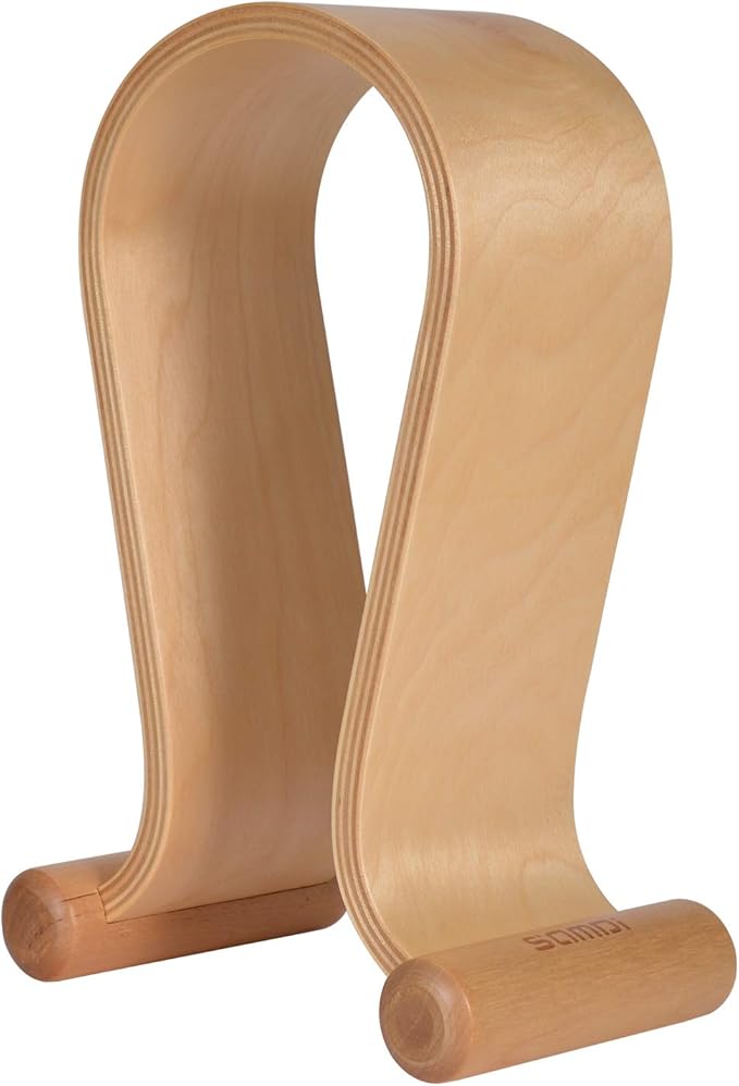 SAMDI Leather Headphone Stand Headset Stand Headphone Holder Universal Gaming Headset Holder - Birch