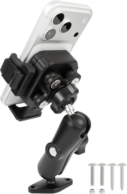 Phone Mount Holder with Vibration Dampener for Boat Truck Car [Camera Friendly] [1s Lock & Release] [Aluminum AMPS Diamond Base & Medium Arm], Fits 4.7-7.2" Cell Phones