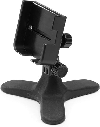 WeatherTech DeskFone Two View Universal Phone Holder for Flat Surfaces, Office, Kitchen, Nightstand - Black Plastic Knobs