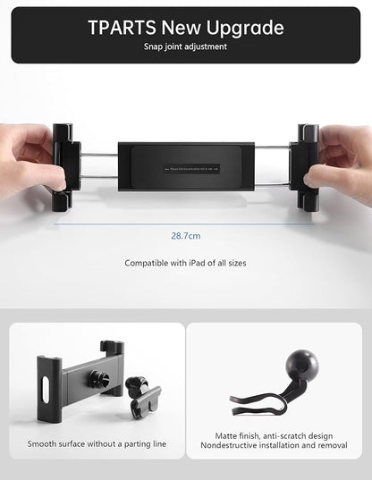 TPARTS Backseat Headrest Tablet Mount Holder for Tesla Model Y & Model 3 All Years (Highland & Juniper Compatible), Fits iPad(Including 12.9" iPad Pro) and Smart Phones Over 4.7"