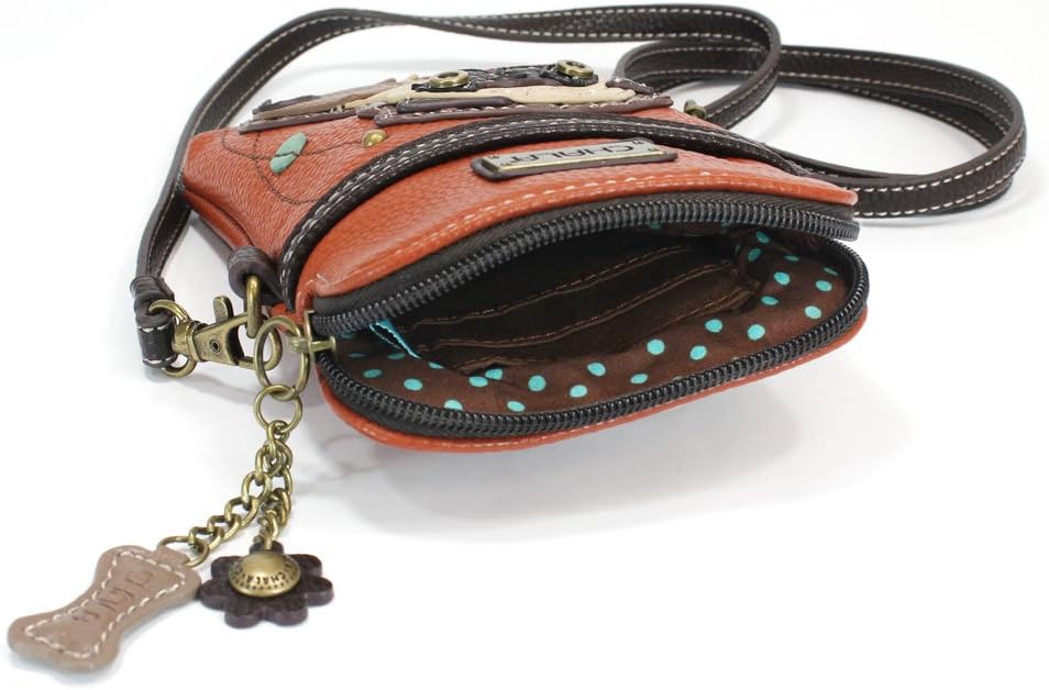CHALA Dog Collection Cell Phone Crossbody Purse-Women PU Leather/Canvas Multicolor Handbag with Adjustable Strap