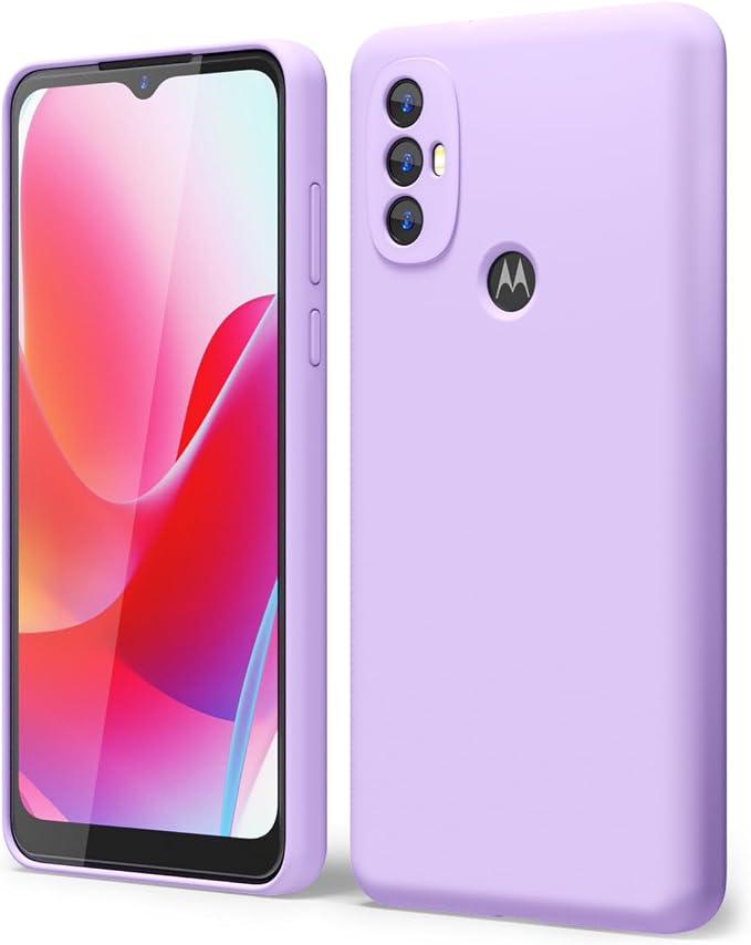 oakxco for Motorola Moto G Power 2022 Phone Case/Moto G Play 2023 Phone Case Liquid Silicone, Thin Slim Soft Rubber Gel TPU Plain Simple Cover for Women, Matte Solid Color,Lilac Lavender Light Purple