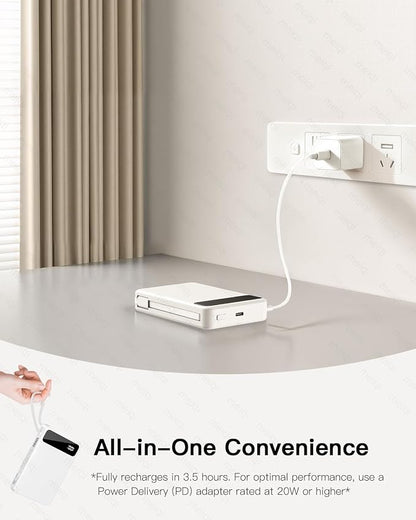 Magnetic Power Bank, 10,000mAh Wireless Portable Charger for Mag-Safe 15W Fast Charging, Battery Pack with USB-C Cable 20W in/Out for iPhone Air/17/16/15/14/13/12/Plus/Pro/Pro Max, AirPods & More