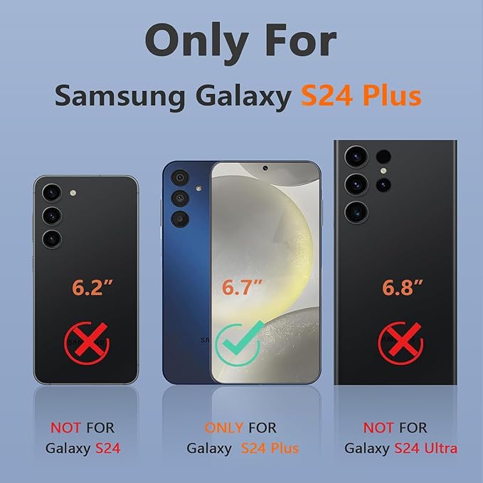 Battery Case for Galaxy S24 Plus, Upgraded 12000mAh Portable Protective Wireless Charging Case Compatible with Galaxy S24 Plus 5G (6.7 inch) Rechargeable Extended Battery Pack Charger Case (Black)