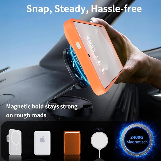 RMOCR for Samsung Galaxy S26 Case with Screen Protector+Lanyard Wrist Strap,Magnetic Translucent Matte Rugged Slim Phone Cover Built in Invisible Kickstand [Fit for MagSafe],2026 Orange