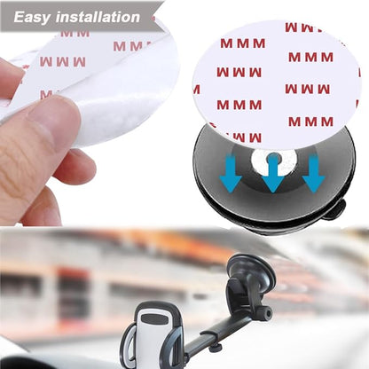 10 Pack 80mm (3.15") Circular Double Sided Sticky Pads, Strong Car Sticky Adhesive Replacement for Car Mount Mounting Holder Disk Windshield GPS Camera Lock Sucker Suction Cup Hook Dashboard Bracket