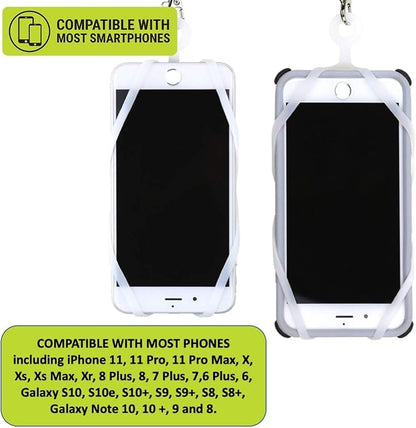 Gear Beast Cell Phone Lanyard - Mobile Phone Lanyard with Case Holder, Card Pocket, Soft Neck Strap, and Detachable Clip - Compatible with iPhone, Galaxy, & Most Smartphones - Skiing