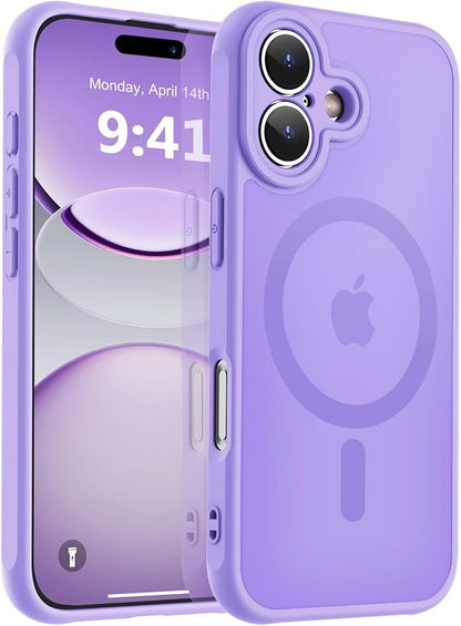 MOCCA Magnetic for iPhone 17 Case, (Compatible with Magsafe) (16FT Military Grade Protection) Full Camera Protection Anti-Fingerprint Slim Translucent Matte Phone Cover 6.3",Light Purple