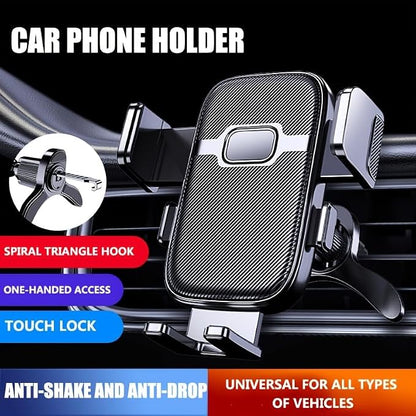 Car Phone Mount, 360° Rotatable Air Vent Holder, One-Hand Release, 4.2-7.2 Inch Smartphones, Black